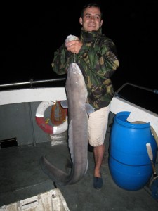 Toms mate with his first eel, 55lb, 26th July